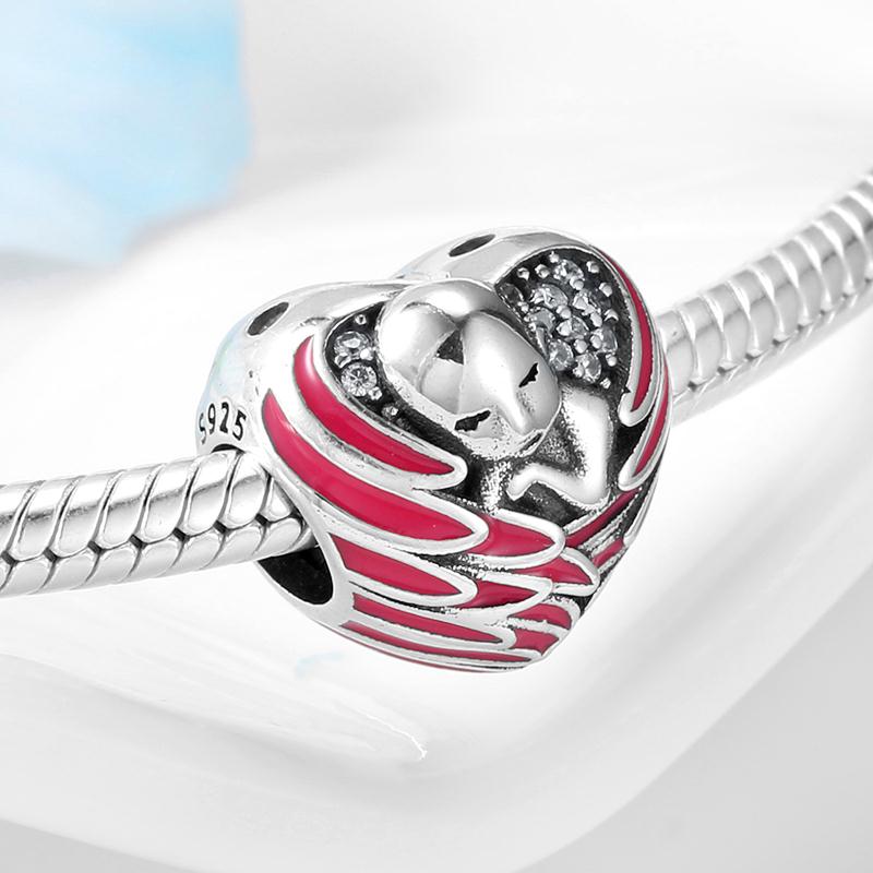 2021 bebê redondo pegada 925 prata esterlina coração contas caber encantos originais pulseiras fazendo