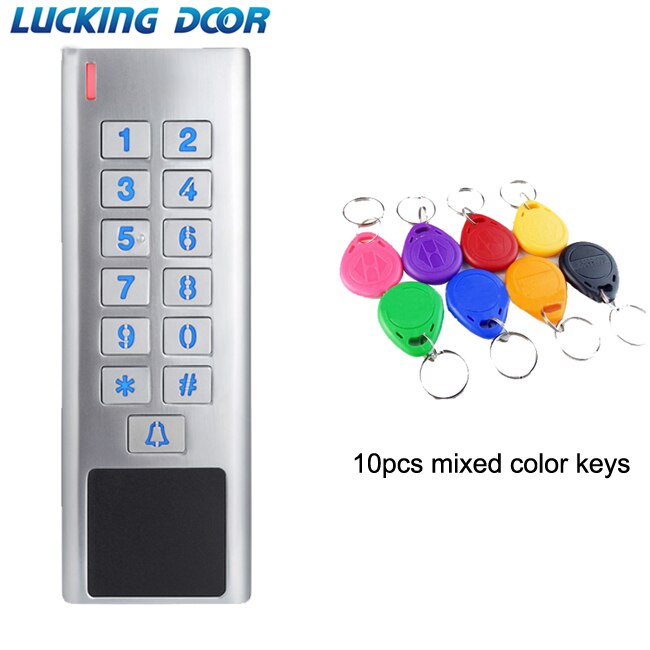 IP68 Waterproof Outdoor Rfid Door Access Control Reader 2000Users WG input output security RF Access Control Keypad reader: AC EM 10 key