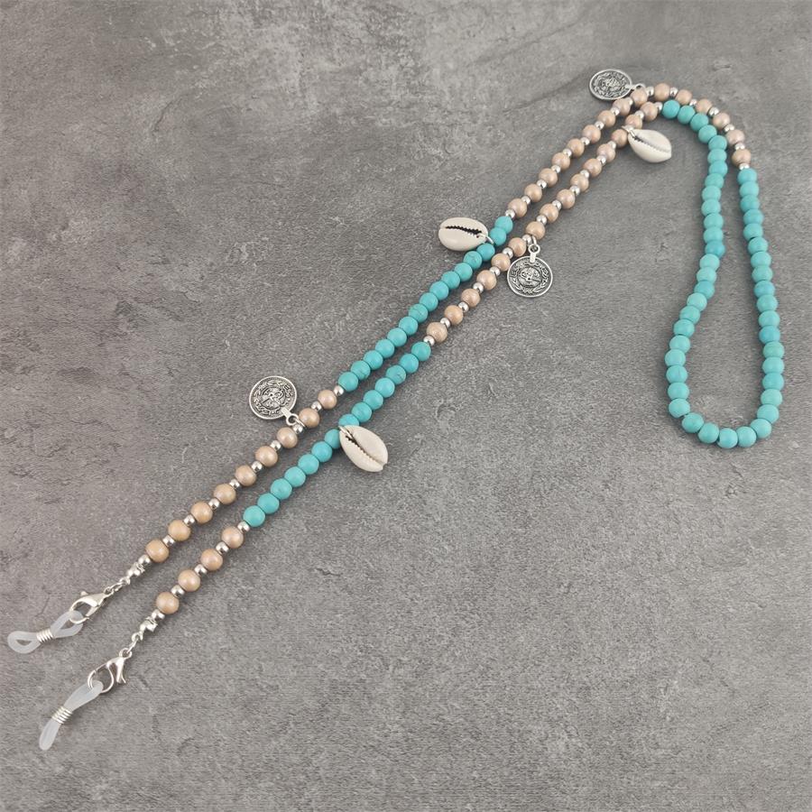 Trendy kvinders sten beaded solbriller kæde briller kæder halskæde rem reb læse briller holder smykker tilbehør: Sø