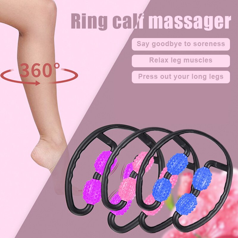 U Shape Trigger Point Massage Roller for Arm Leg Neck Muscle Tissue Fitness Gym Yoga Pilates Sports 4 Wheel Blocks Yoga Roller