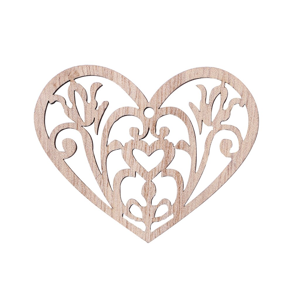 10 Pcs Carving Hollow Heart Pattern Wood DIY Crafts Scrapbooking Painting Collection Craft Handmade DIY Home Decoration: A