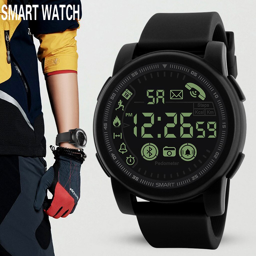 Digitale Horloge Fitness Tracker Mannelijke Vrouwelijke Vrouwen Mannen Smart Horloge Waterdicht Bluetooth Wekker Stappenteller Voor Android Ios