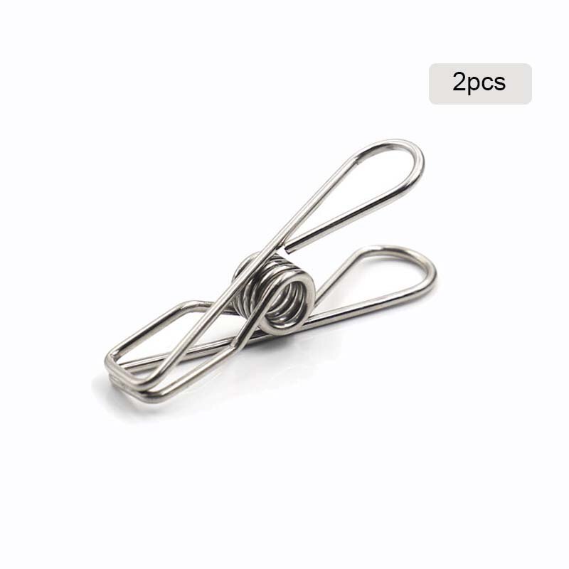 20pcs/set Stainless Steel Metal Spring Clips for Leather craft Tools positioning Clip Clothes Hanging Pegs Clips Clamps: 2pcs Clips