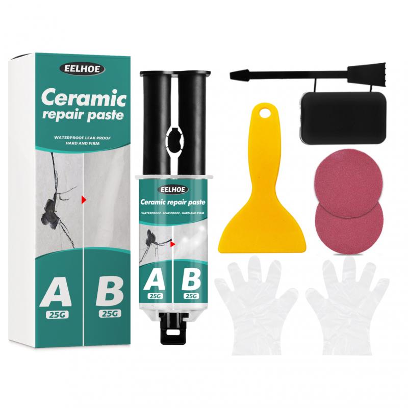 Pâte de réparation céramique pour carreaux de baignoire et douche, Kit de réparation de porcelaine pour puce de fissure, céramique de salle de bains, sol, pâte de réparation céramique