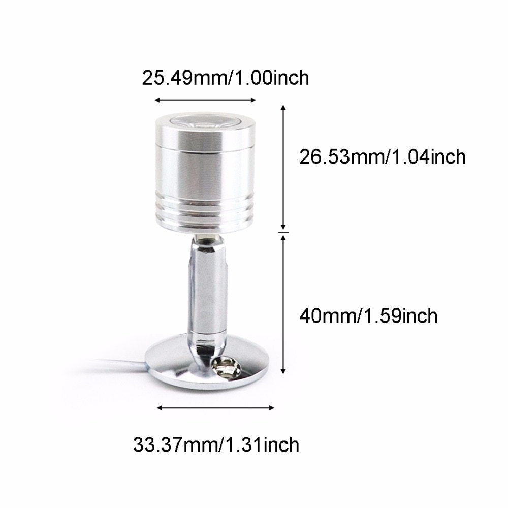 Led Spotlight Mini Led Spot Light DC12V Cabinet Lamp Bulb Dimmable Cupboard Showcase Light 180 Degree Adjustable 1.5W L