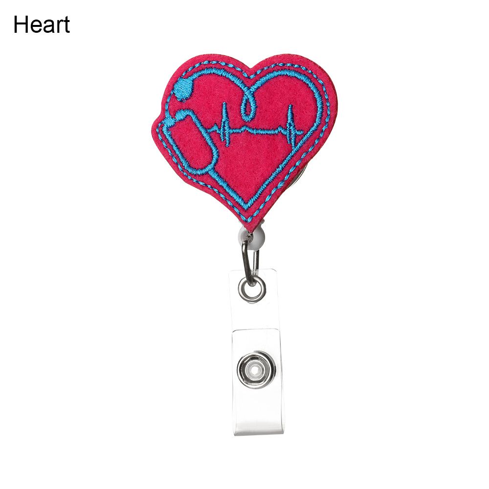 1pc klud sygeplejerske udtrækkeligt badge pull spænde hjul clip sød tegning bandage stil studerende id-kort badge holder: Hjerte