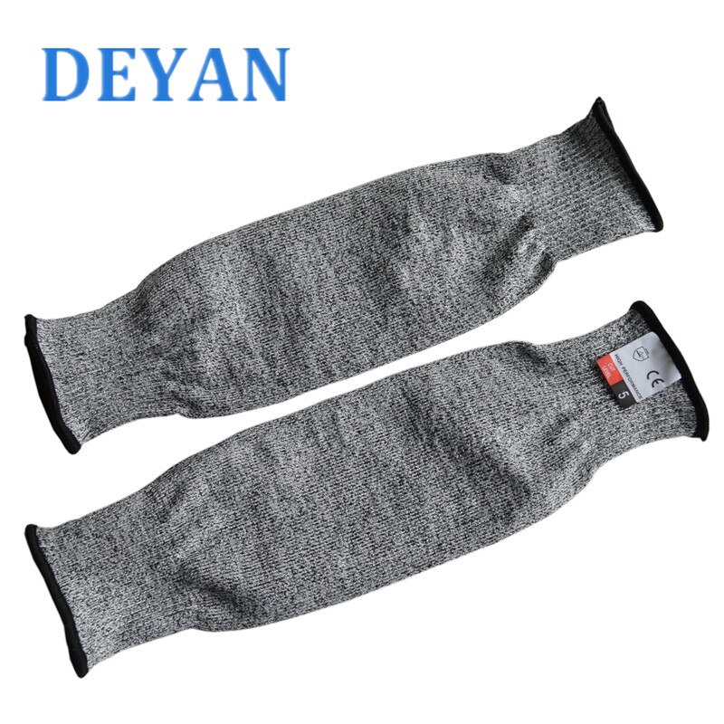 Manguitos anticorte para el brazo, protección para el trabajo del brazo, transpirable y duradera, EN388, Nivel 5, guantes de seguridad resistentes a los pinchazos, 1 par: No Thumb Hole