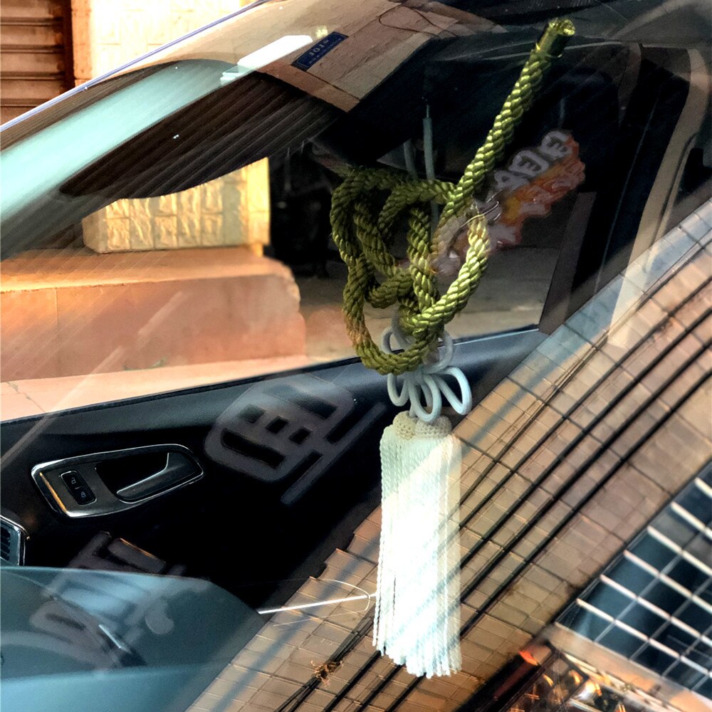 1Set JP Junction Produce Golden Kin Tsuna Rope Match More Colors Fusa Kiku Knot For Car Auto Rearview Mirror Fastening