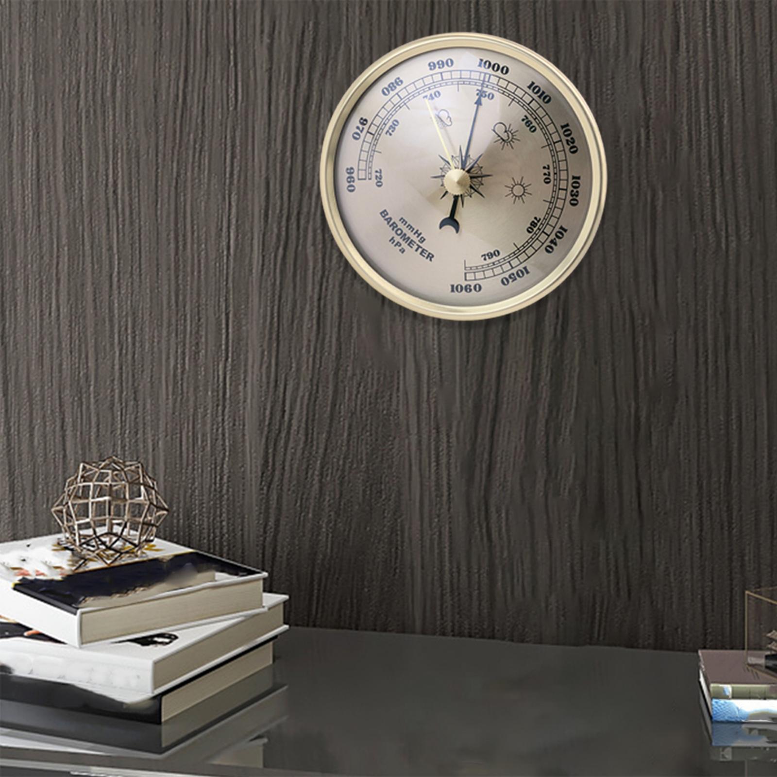 90mm Aneroid Barometer Round Dial Indoor Outdoor mmHg/Hpa Pressure Gauge