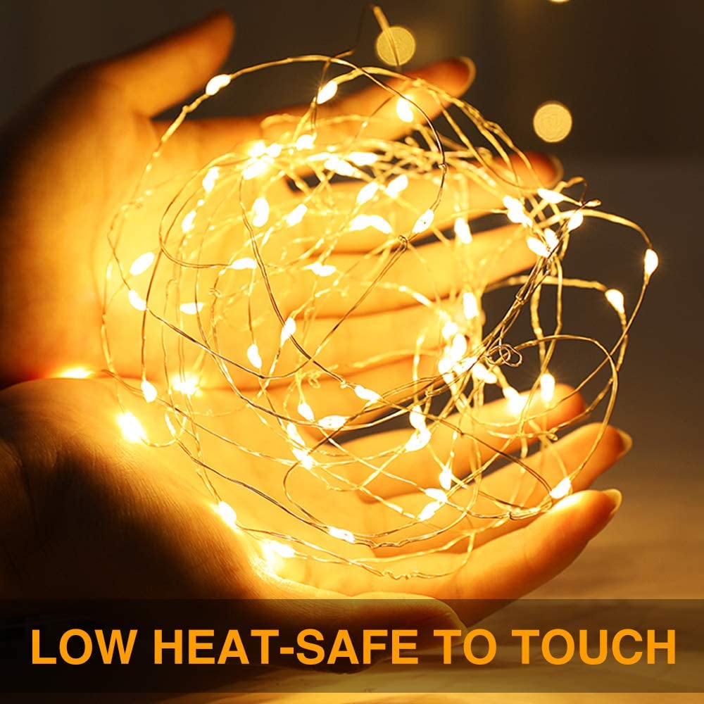20 40Leds Kerstverlichting Battery Operated Koperdraad Led String Lights Waterdicht Voor Diy Bruiloft Slaapkamer Kerst Decor