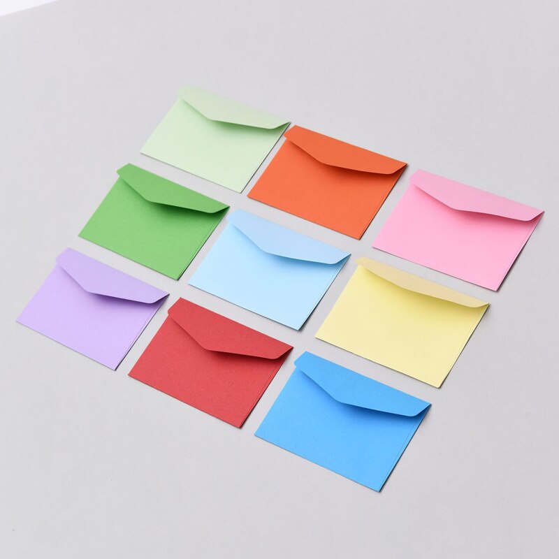10 stuks/partij snoepkleurige mini-enveloppen, doe-het-zelf multifunctionele envelop van knutselpapier voor briefpapier, ansichtkaarten, schoolmateriaal