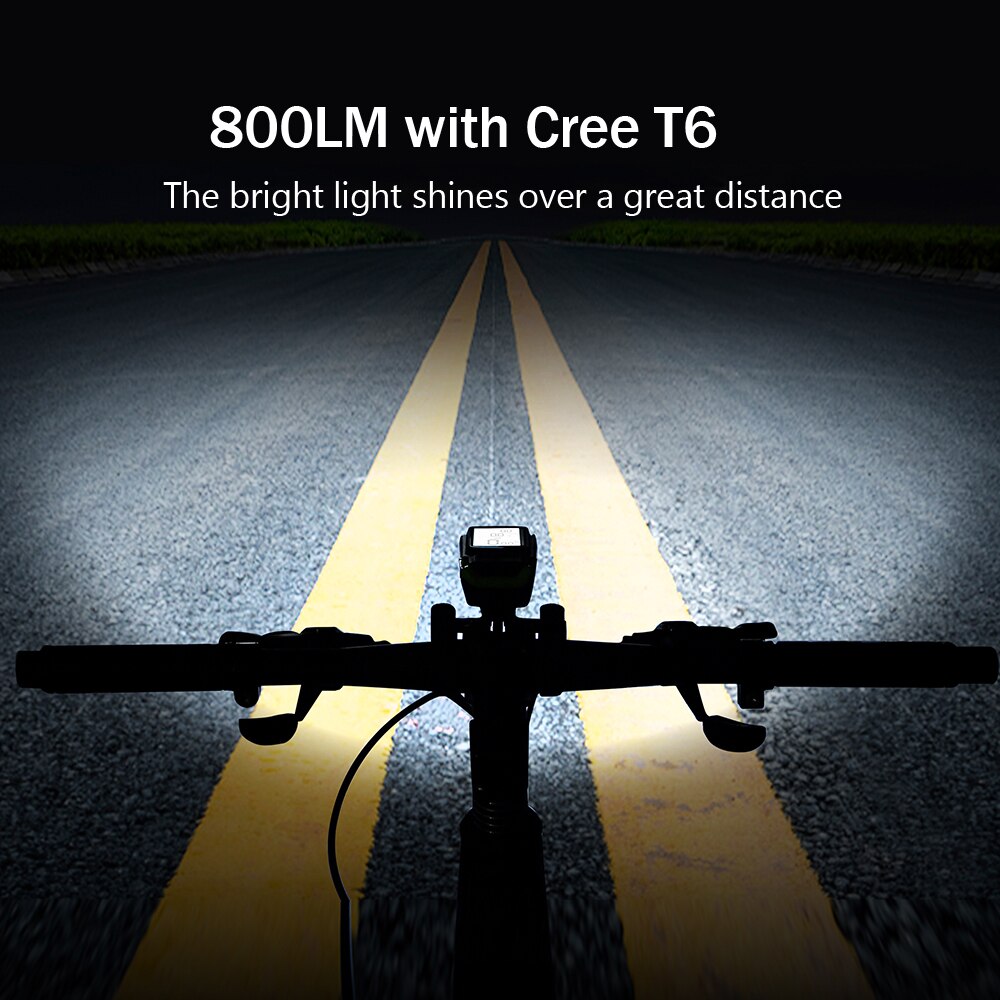 Wireless Bicycle Computer MTB Cycling Bike Odometer Stopwatch Speedometer Integrated 800LM Headlight 120DB Horn Accessories