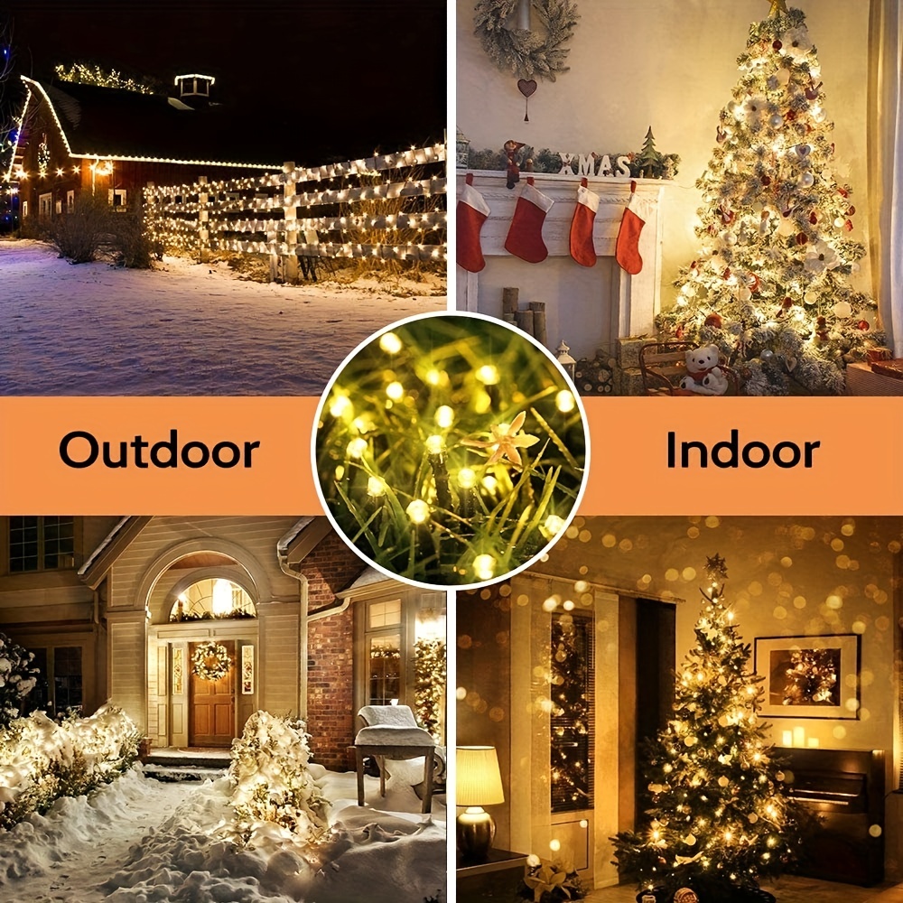 Guirlande solaire LED 7m 50 lumières 8 modèles, guirlande féerique étanche, décorations pour fête de noël et Halloween