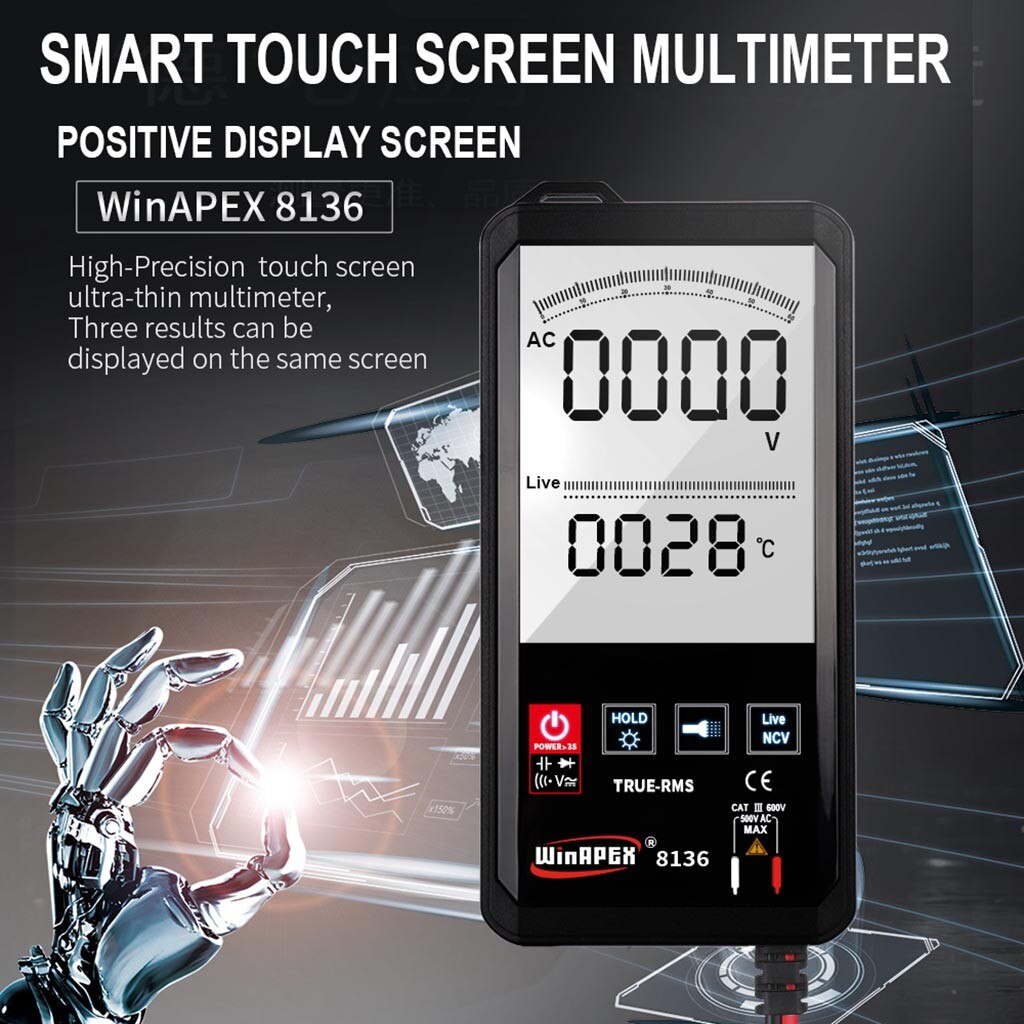 Pocket-sized 3/5/6-digit Digital Multimeter Meter Testers Automotive Electrical Transistor Peak Tester Capacitance Meter#0826PJR