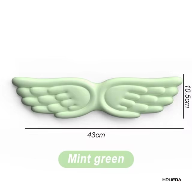 Toetsenbord Muis Polssteun Angel Wing Memory Foam Muismat Set Polssteun Ergonomisch Antislip voor Computer Laptop typen: green