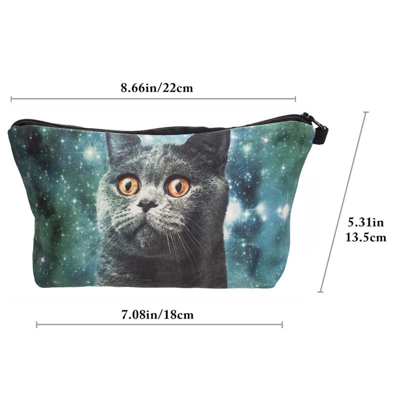 Neue 3D Kätzchen Gedruckt Weibliche Lagerung machen-hoch Taschen Frauen Mädchen Kupplung Taschen niedlich Karikatur Katze Reise Behälter Kosmetische fallen