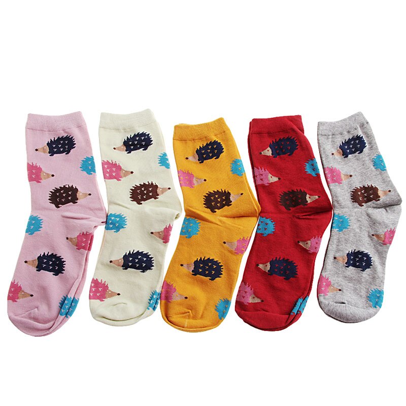 Calcetines bonitos de dibujos animados para mujeres y niñas, calcetines de de mezcla de algodón con animales QX2D