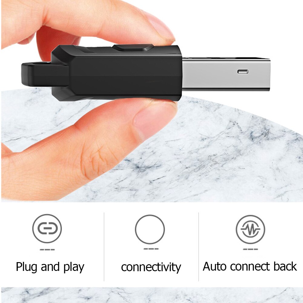 Wireless Headphone Adapter Receiver with 5.0 Chips for PS5 PS4 Game Console PC Headset Bluetooth-compatible Audio Transmitter