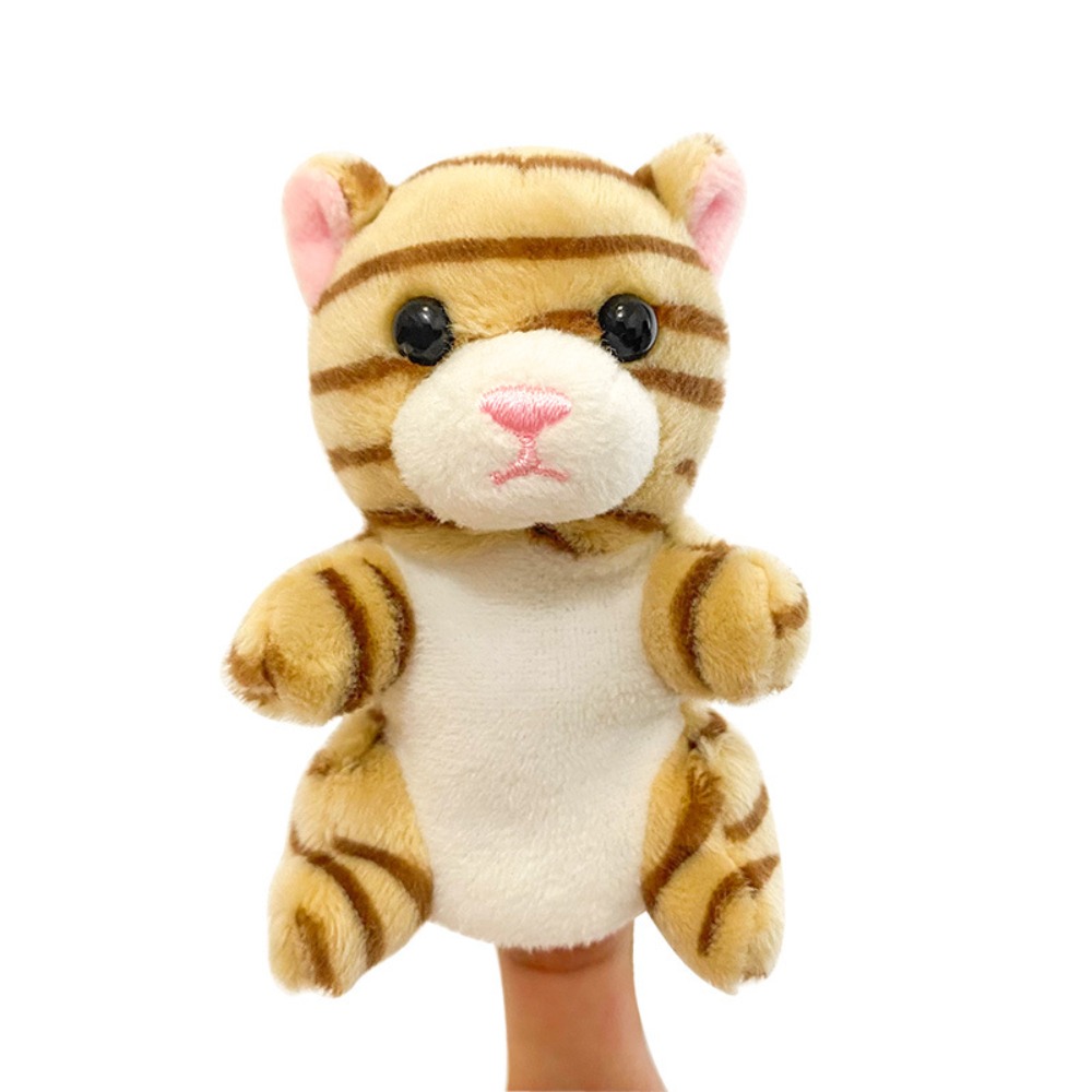 Burattini da dito in tessuto a forma di animali da fattoria per giochi di ruolo e racconti, burattini da mano a forma di animali, burattini cartoni animati Kawaii per spettacoli didattici: BIANCO