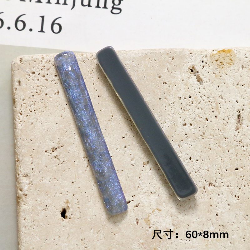 5 stücke verträumt sternenklar Himmel funkeln pulver holprigen lange streifen diy ohrringe haarnadel harz Flache Rückseite Cabochon Für DIY Schmuck, der: Tiefe Blau