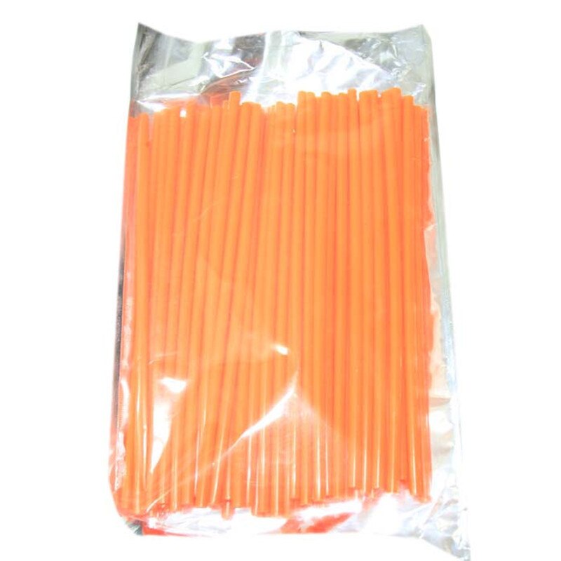 Moto 72Pcs Een Set 24Cm Motocross Dirt Bike Enduro Velg Spoke Lijkwaden Skins Covers Spoke Jassen Voor atv Ktm CRF230 V-Stormen: Oranje