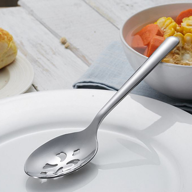 1PC Serving Spoon Set Slotted Skimmer Conlander Stainless Steel Durable Extra Fine Buffet Party Dinner Tableware