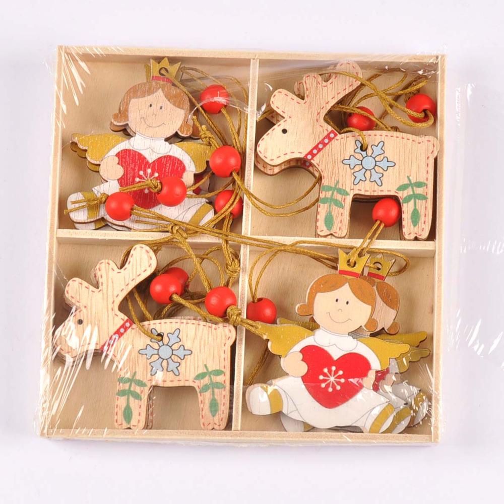 12 stück weihnachtsmann-engel-Stern-holzbastelarbeiten weihnachtsbaum-hängeornamente holzanhänger diy weihnachtsfeier heimdekoration  c2729: 1