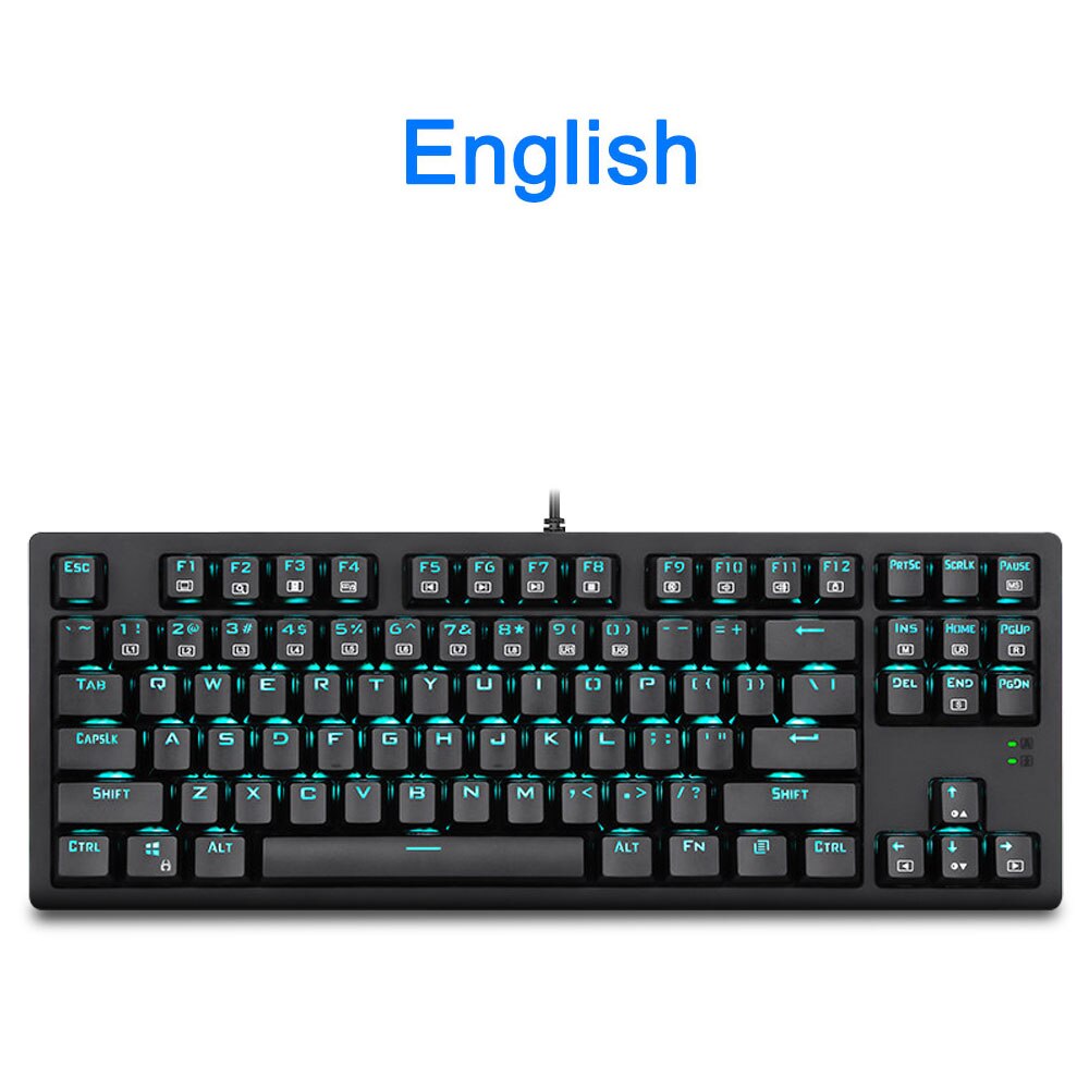 Teclado mecánico E-YOOSO K620 para juegos, conmutador azul, 87 teclas, retroiluminado, para ordenador, portátil y PC: K620-Black