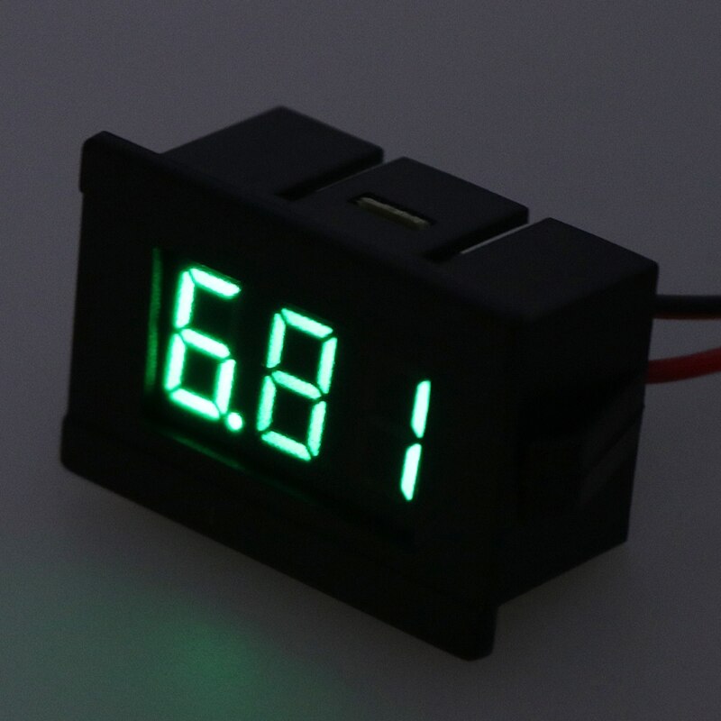 DC 2 Wires 4.5-30V Mini LED Digital Display Voltmeter Volt Voltage Panel Meter 6XDB