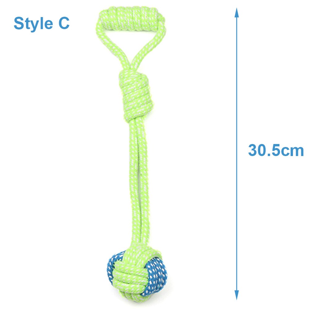 Juguete de cuerda para perros pequeños y medianos, pelota de entrenamiento al aire libre para limpieza de dientes, juguete interactivo con nudo, TY0078: Style-C
