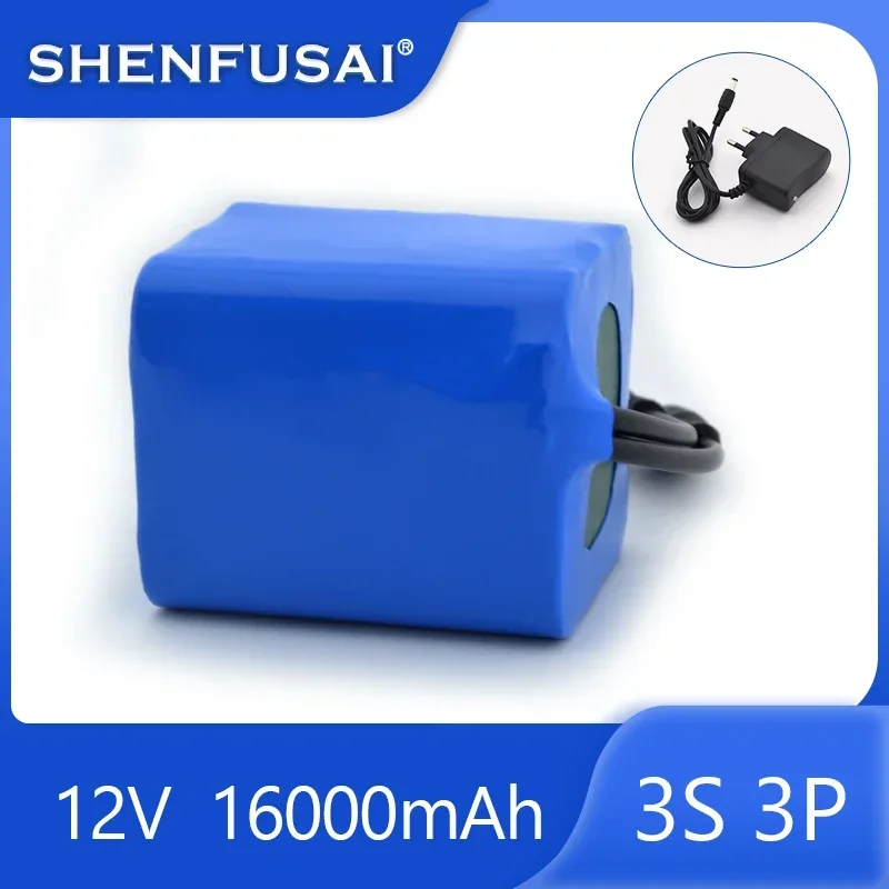 18650 lithium battery 12V battery pack, BMS+charging,3s3p DC large capacity rechargeable battery