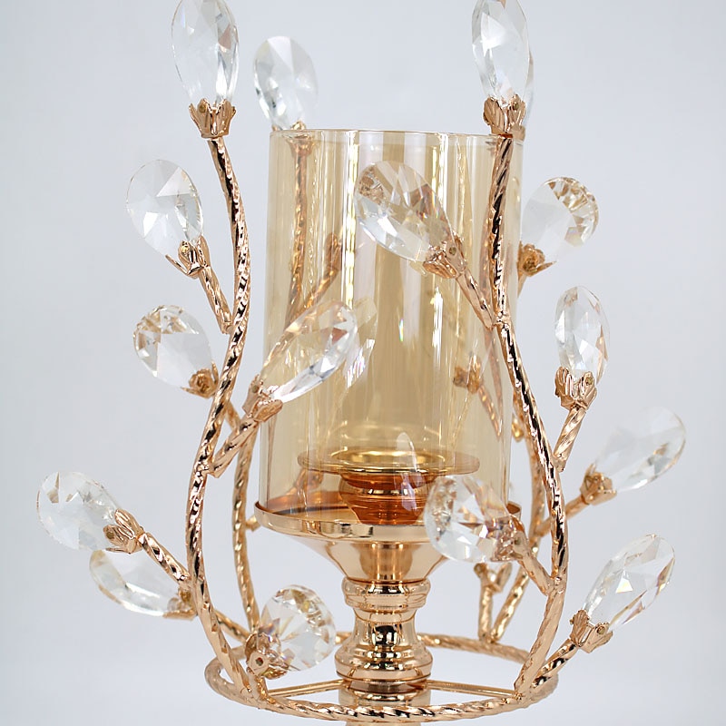 Scandinavische metalen kristallen kandelaar, bloemstuk, kaarsenhouder, bruiloftsdecoratieve ornamenten