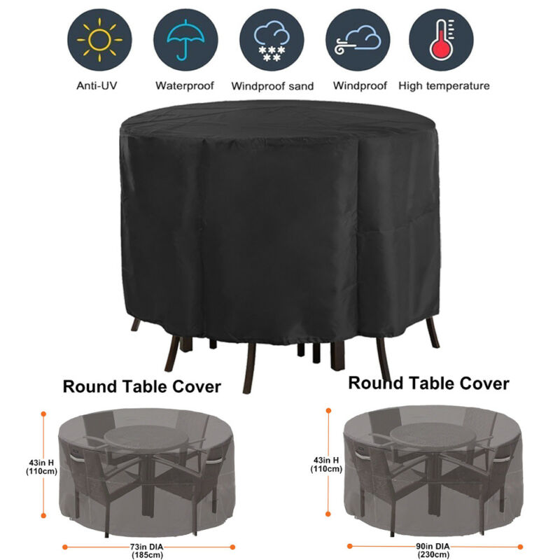 Fundas para Muebles De Jardín de jardín, impermeables, redondas, sillas de mimbre para mesa exterior