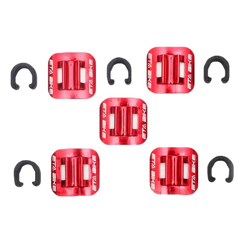 5 PCS Fiets Kabels Behuizing Bike Olie Buis Vaste Clips Fiets Remkabel Vaste Klem Conversie Zetel MTB: Red