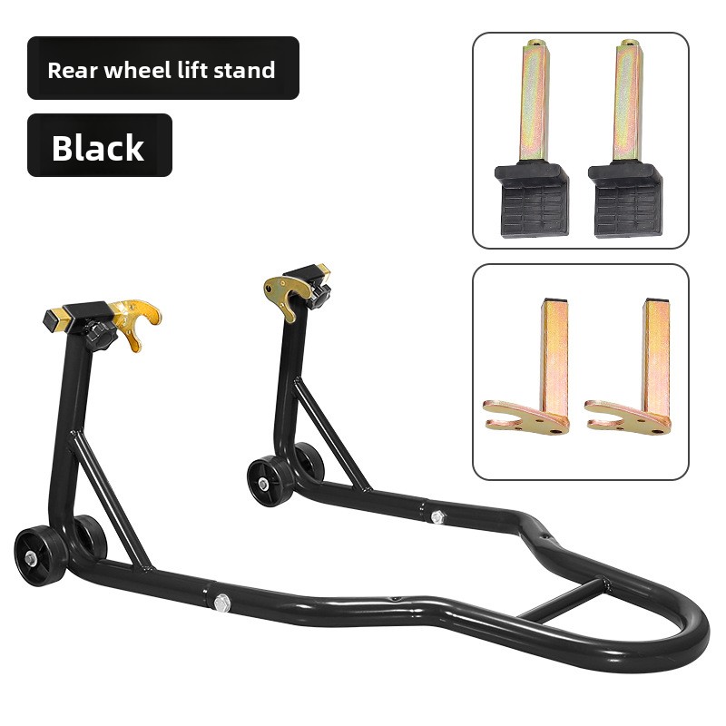 Motorcycle Bracket Front Rear Wheel Support Frame Motorcycle Starting Parking Frame Motorcycle Standing Frame Maintenance: black