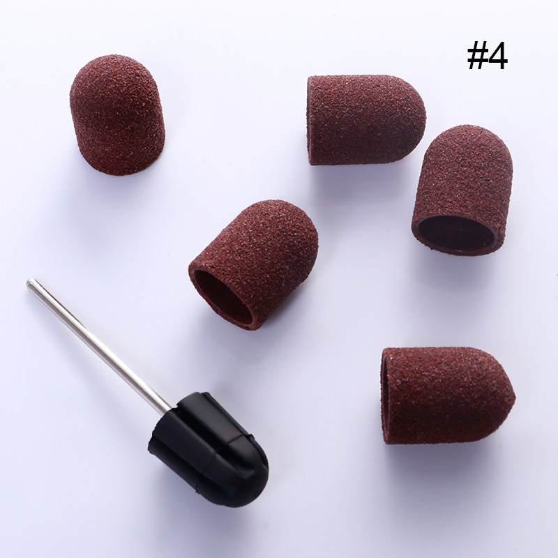 Ponçage dédié tête de meulage des ongles polissage bouchons de sable Art des ongles perceuse Multi taille électrique pédicure Nail Art manucure outil 5 pièces