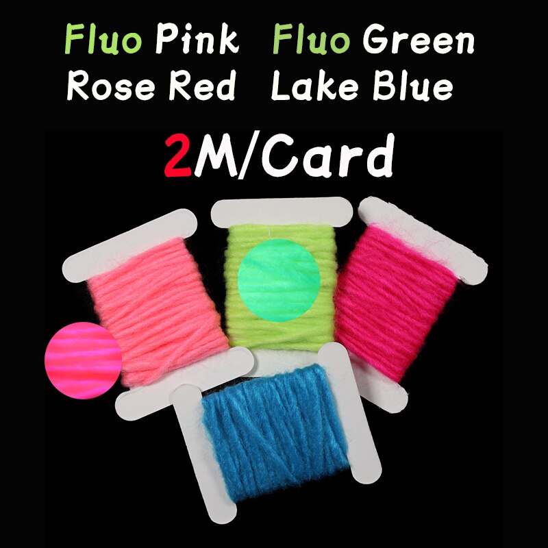 WIFREO 14 Colors 3mm/2M Fly Tying Yarn Egg Fly Tying Material Buzzer Nymph Body Tail Tying Fiber Fly Body Decorating Wool: 4 card