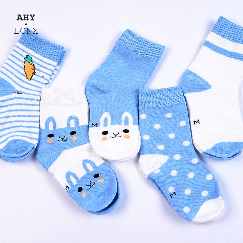 5 Paren/partij Blauw Konijn Katoenen Baby Sokken Voor Jongen Meisje Socking Baby &#39;S Cartoon Wortel Mode Kinderen Sokken Voor Pasgeborenen