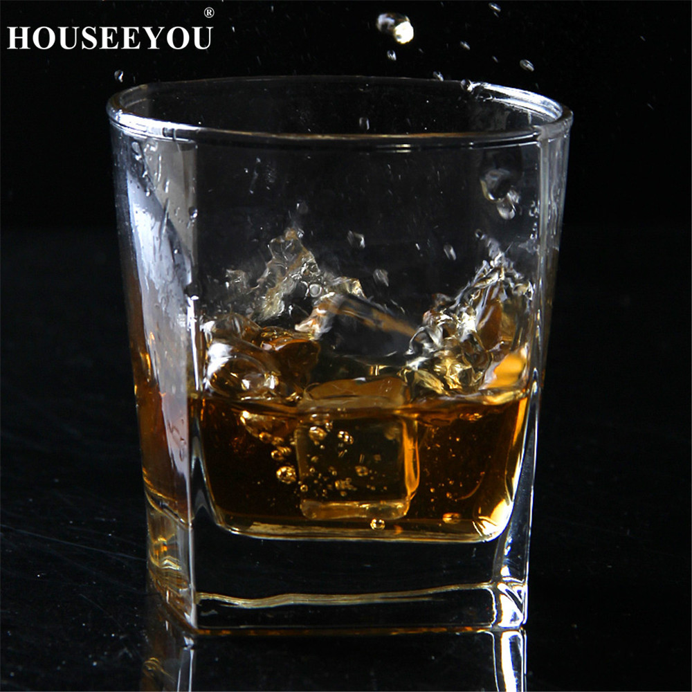 Houseeyou 2 st whisky dricker brett kristallvin glas koppar tumlare för bar cocktail korta öl glas brandy snifters cigar