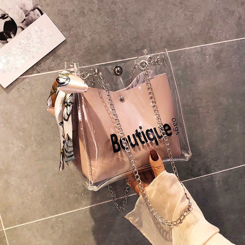 Klar Transparent Kordelzug Mädchen Nette Verbund Tasche Weibliche Handtaschen Frauen Mini Kleine Schulter Tasche # H30