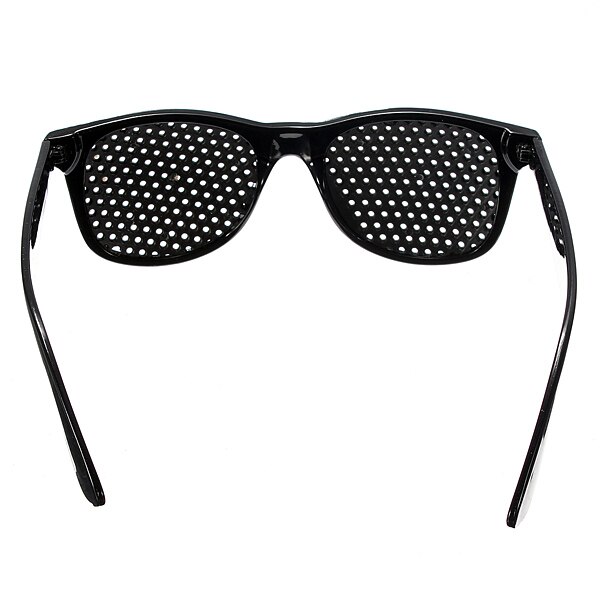 Unisex Vision Care Pinholes Eye Exercise Eyeglasses Pinholes Glasses Eyesight Improve plastic Black