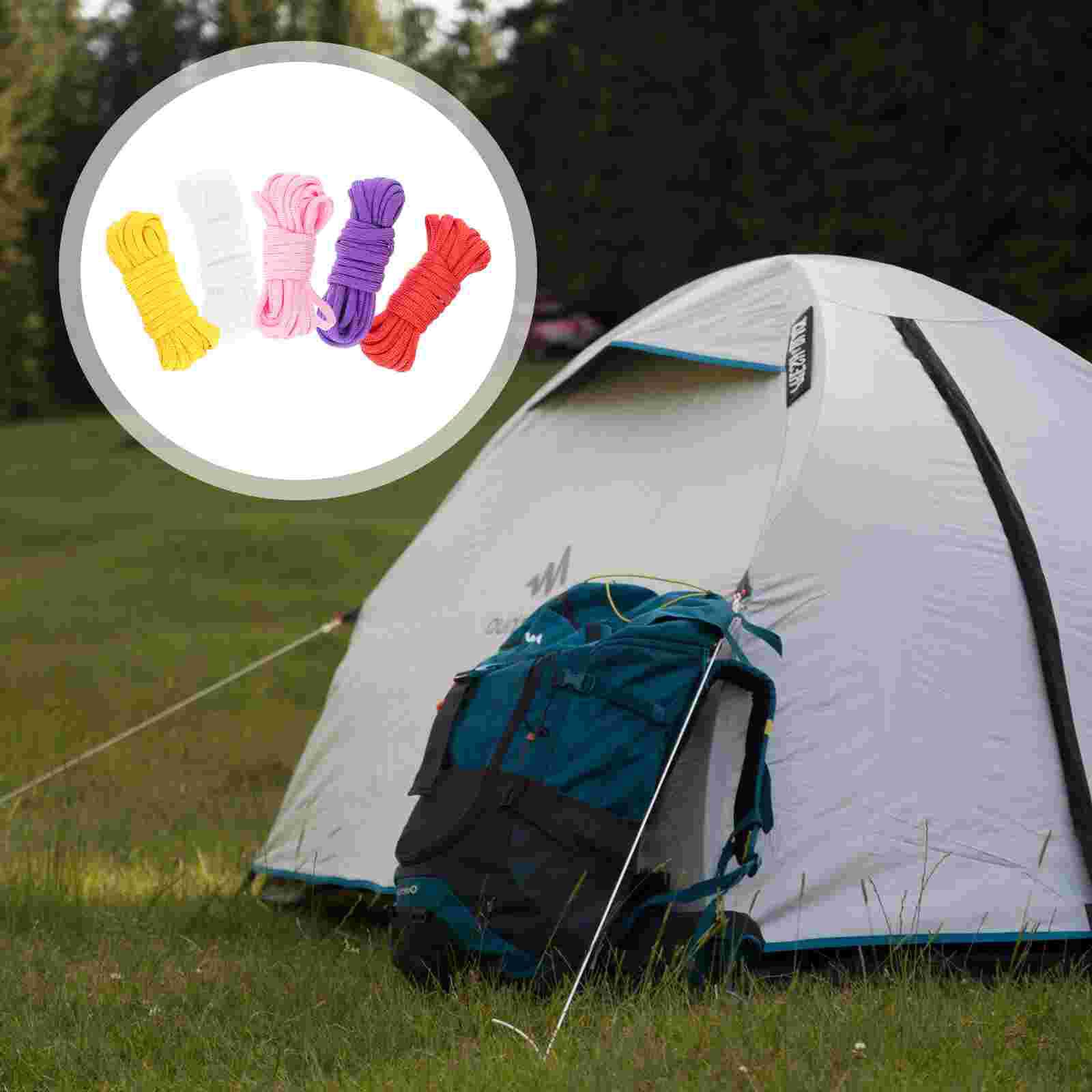 5 Rolls of Portable Tent Rope Heavy Duty Emergency Safety Rope Climbing Rope Umbrella Rope