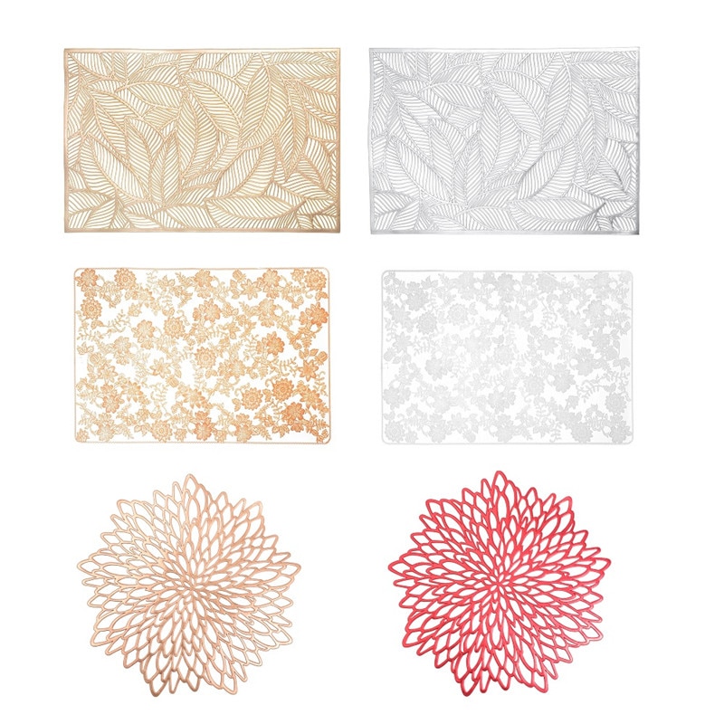 1pc pvc holle isolatie onderzetters tafelmatten voor thuis, kerst, bruiloft, hittebestendige placemat voor op de eettafel