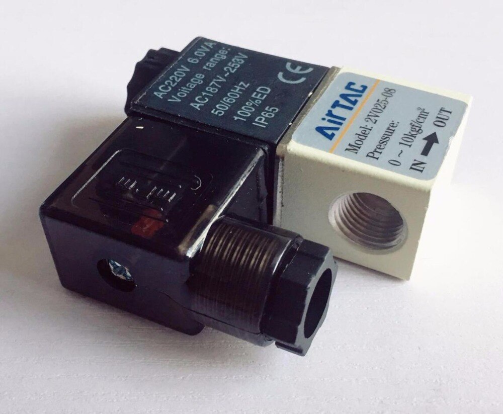 Pneumatic Air 2 Way 2 Position 1/4"AIRTAC Solenoid Valve 2V025-08