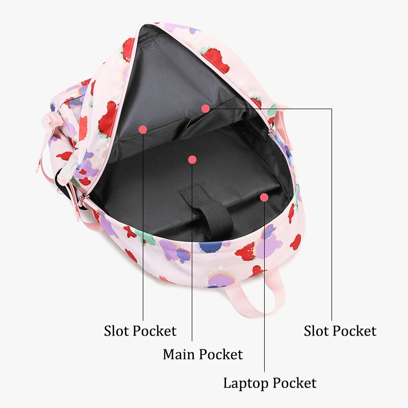 Colorful Printed Middle High School Bag Backpacks for Women Teenager Girls 2022 Waterproof 15.6 Laptop Schoolbag Backpack Female