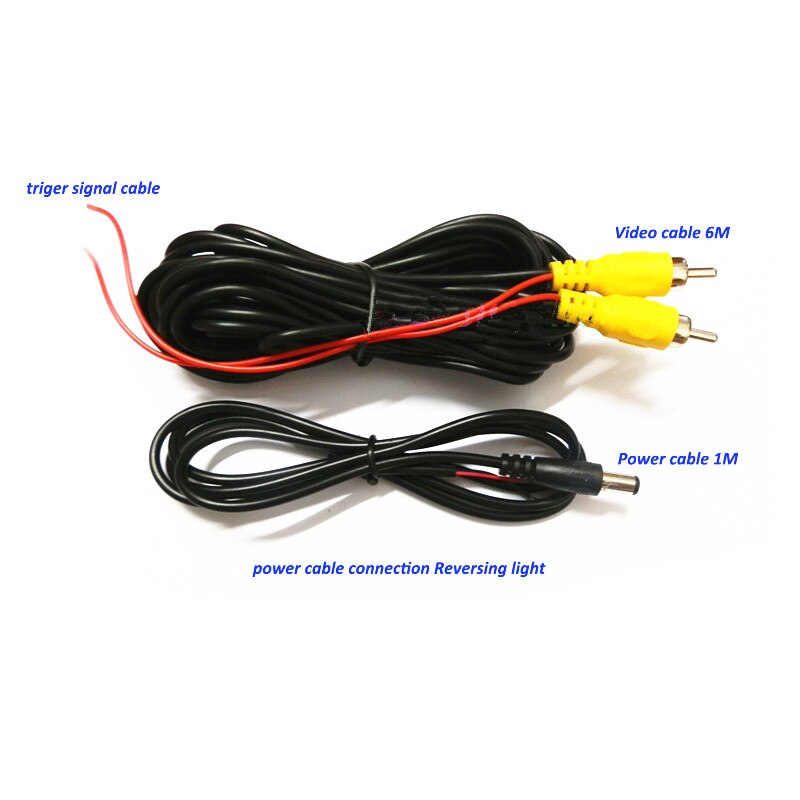 RCA wire 6M camera cable for car parking rear front side view camera, RCA port for DVD monitor wired cable