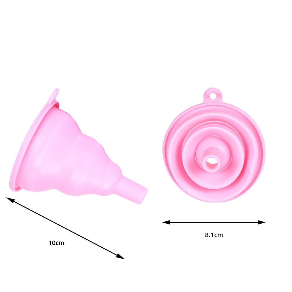 1 pc DIY Food-Grade Folding Silicone Funnel Household Liquid Dispensing Mini Funnel Random Color Kitchen Tool: pink