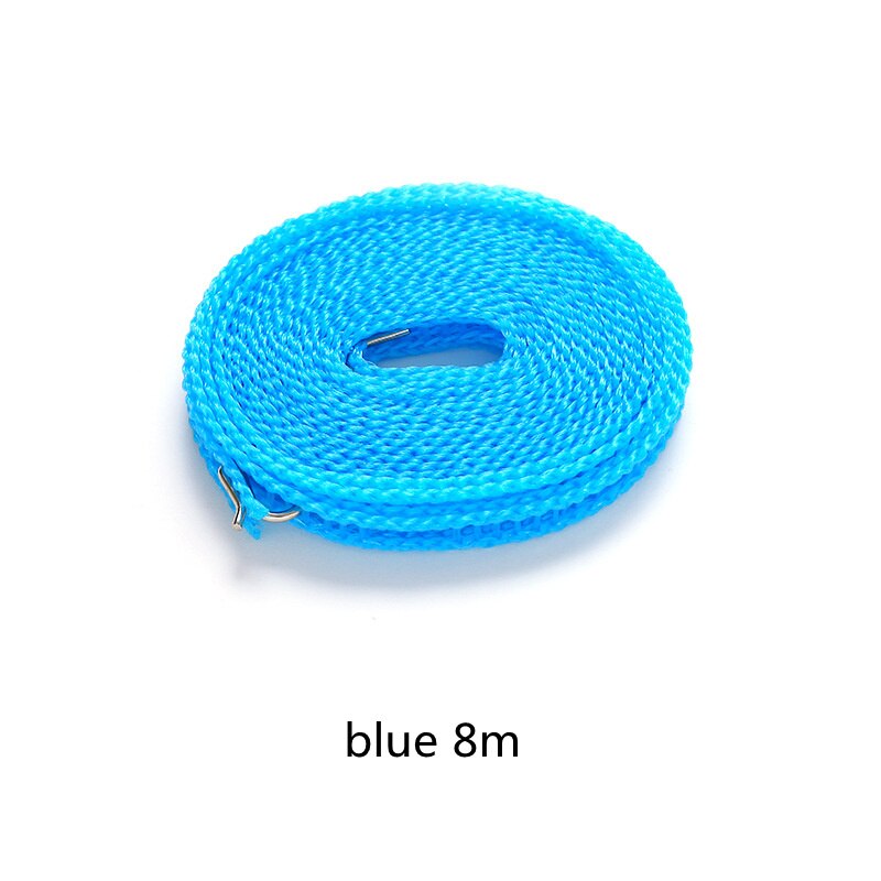 10M Extended Hek Anti-Slip Winddicht Waslijn Outdoor Reizen Waslijn Uitschuifbare Draagbare Opslag Home Organisatie: blue 8m