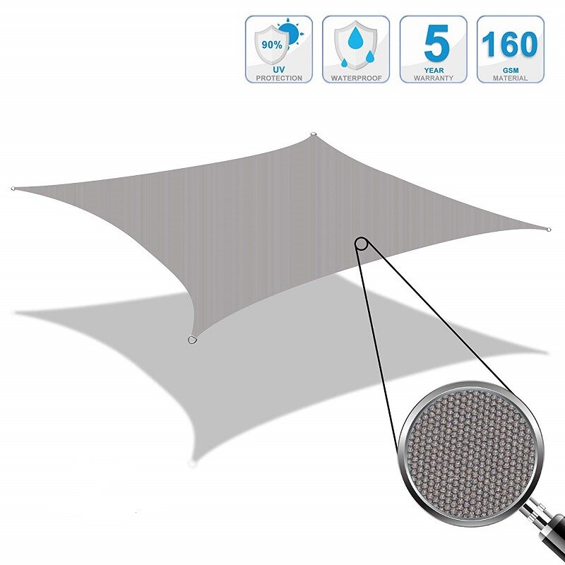 21 farger vanntett skygge seil polyester oxford stoff firkantede markiser solseil solseil for hage terrasse badegård seil