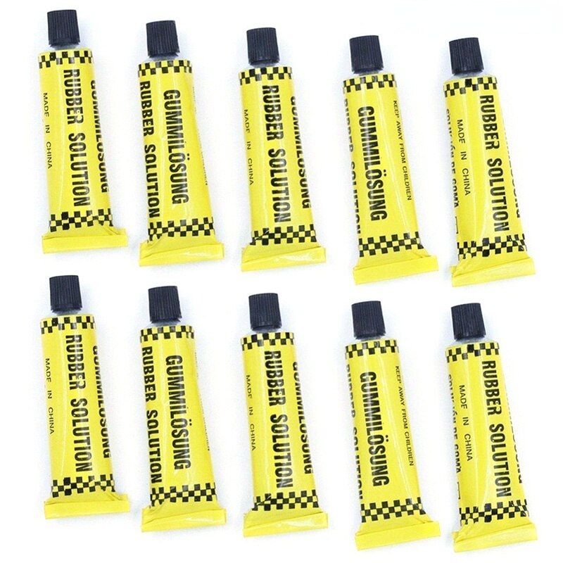 Colle réparatrice de pneus de moto Automobile, colle réparatrice de crevaison de chambre à air, ciment caoutchouc Solution Patch à froid JC 10ml/10g